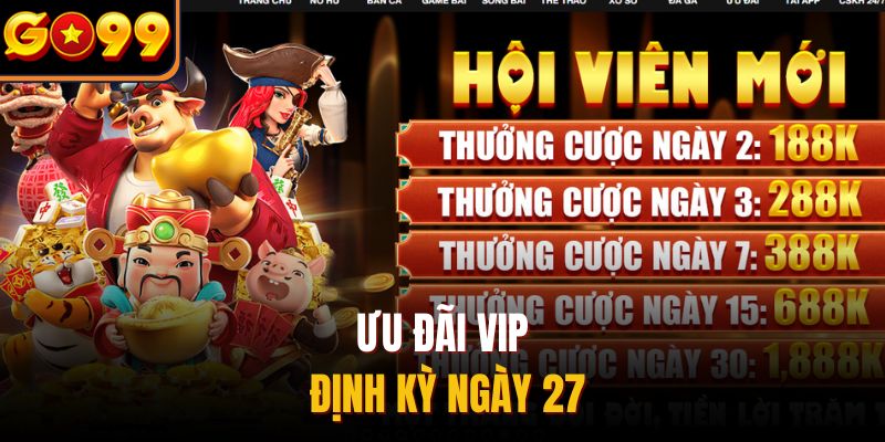 Ưu đãi VIP định kỳ ngày 27